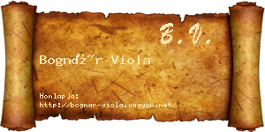 Bognár Viola névjegykártya